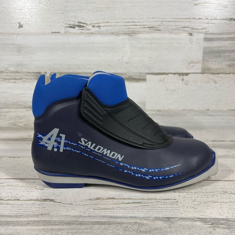 Salomon 4.1 Mens Cross Country Ski Boots Shoes Pull On Blue Size EU 43